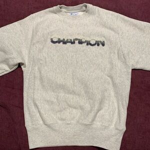 Champion Heather-Gray Reverse Weave Crewneck Sweatshirt